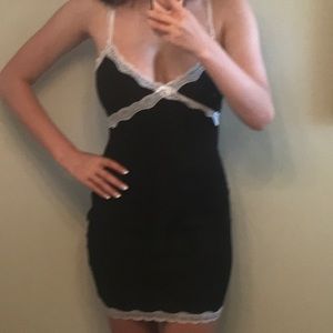 Y2K Lace Black Mini Dress